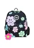 Hype Kids Black Happy Flowers Adjustable Straps School Backpack - One Size Image 1