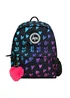 Hype Kids Black Patterned Hearts Adjustable Straps School Backpack - One Size Image 1