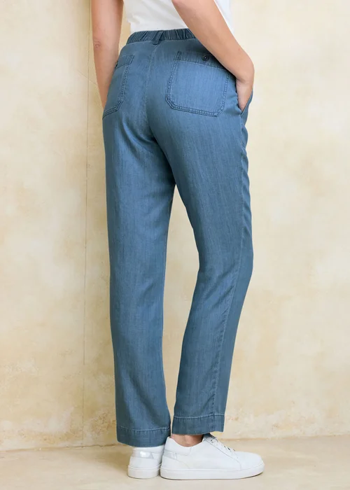 Cotton Traders Stonewash Straight Leg Lyocell Trousers - 12/L29 Image 3