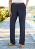 Cotton Traders Navy Contrast Waist Pull On Trousers - 18/L29 Image 1