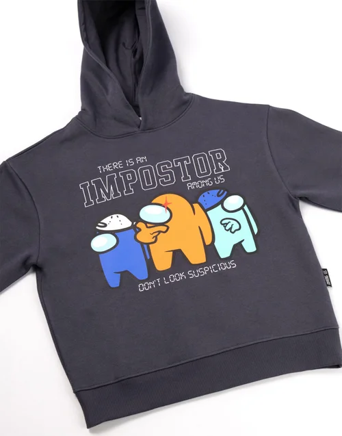 Vanilla Underground Among Us Boys Grey Character Hoodie & Joggers Set (5-14 Years) - 7-8 Yrs Image 3