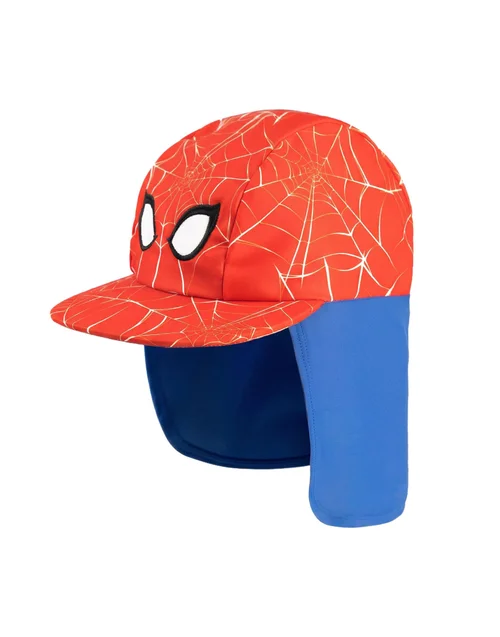 Vanilla Underground Spiderman Boys Red Character Fitted Curved Peak Cap (One Size) - One Size Image 1