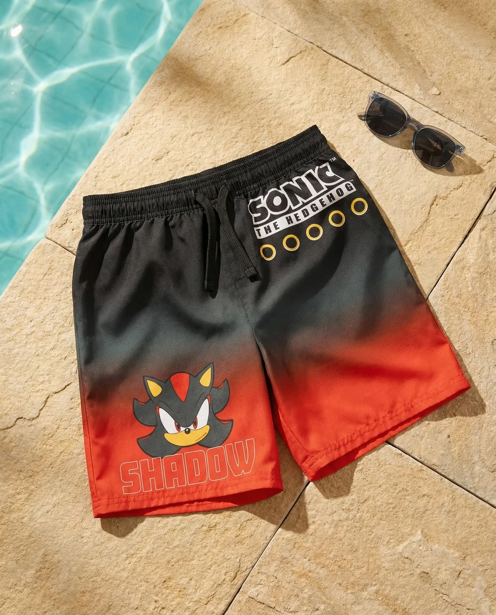 Vanilla Underground Sonic the Hedgehog Boys Red Shadow Swim Shorts (4-14 Years) - 7-8 Yrs Image 3
