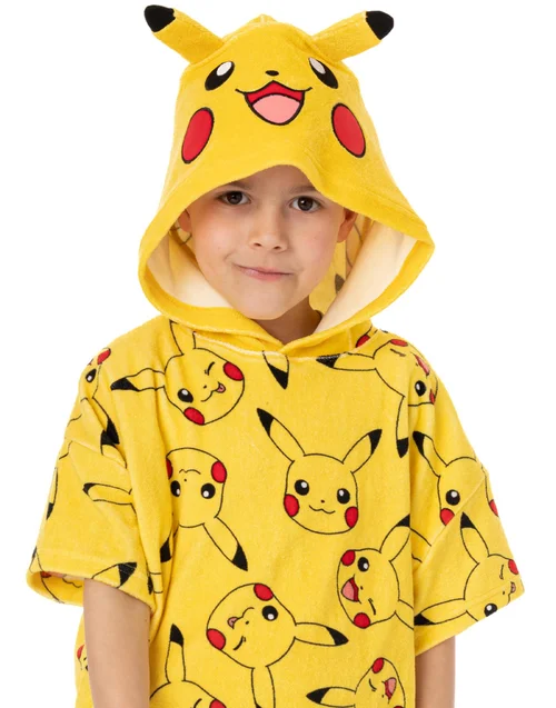 Vanilla Underground Pokemon Unisex Kids Yellow Poncho Towel (3-10 Years) - 7-10 Yrs Image 2