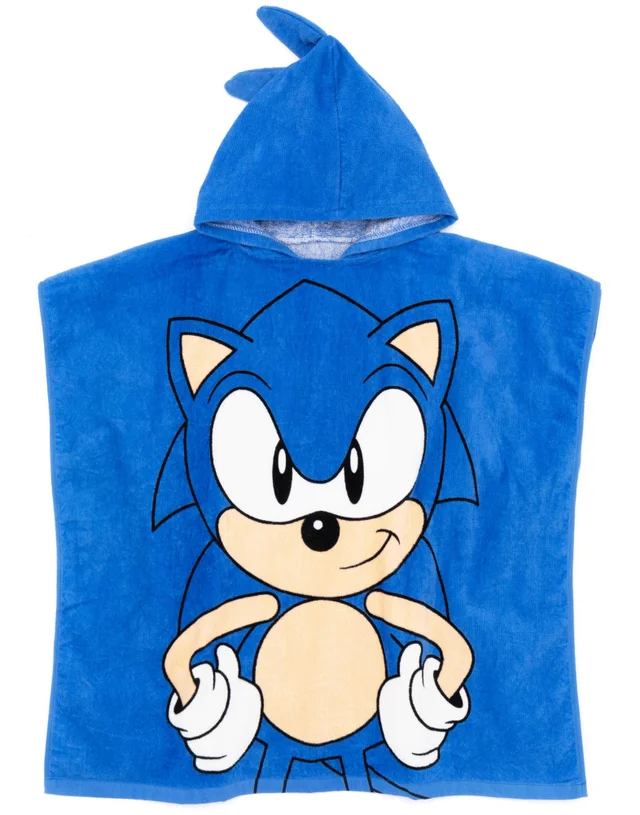 Vanilla Underground Sonic the Hedgehog Unisex Kids Blue Poncho Towel (One Size)