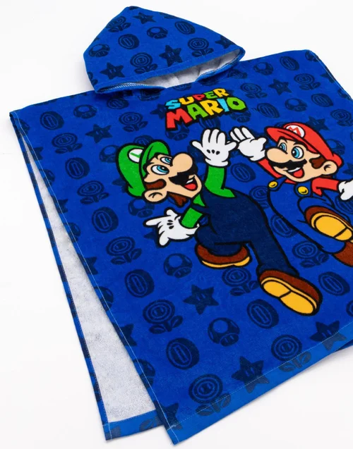 Vanilla Underground Nintendo Boys Multicoloured Character Placement Print Poncho Towel (One Size) - One Size Image 4