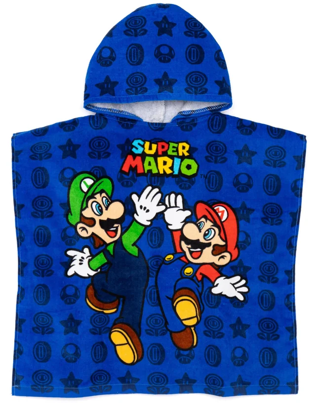 Vanilla Underground Nintendo Boys Multicoloured Character Placement Print Poncho Towel (One Size)