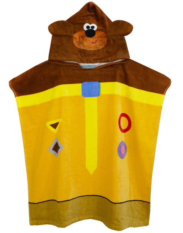 Vanilla Underground Hey Duggee Boys Yellow 3D Novelty Dress-Up Style Poncho Towel (One Size)