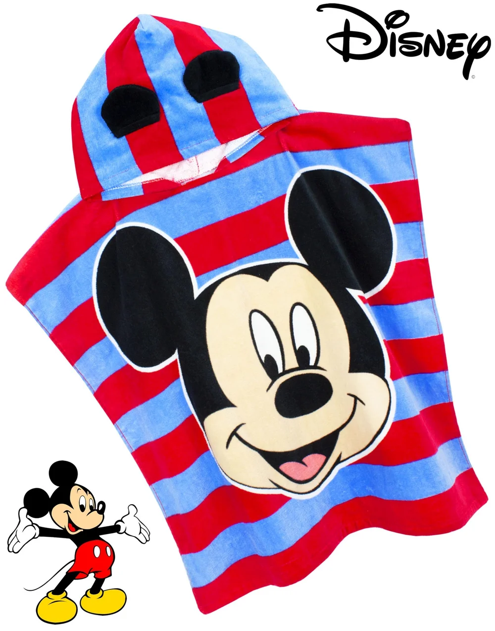 Vanilla Underground Disney Unisex Kids Red Mickey Mouse Poncho Towel (One Size) - One Size Image 5