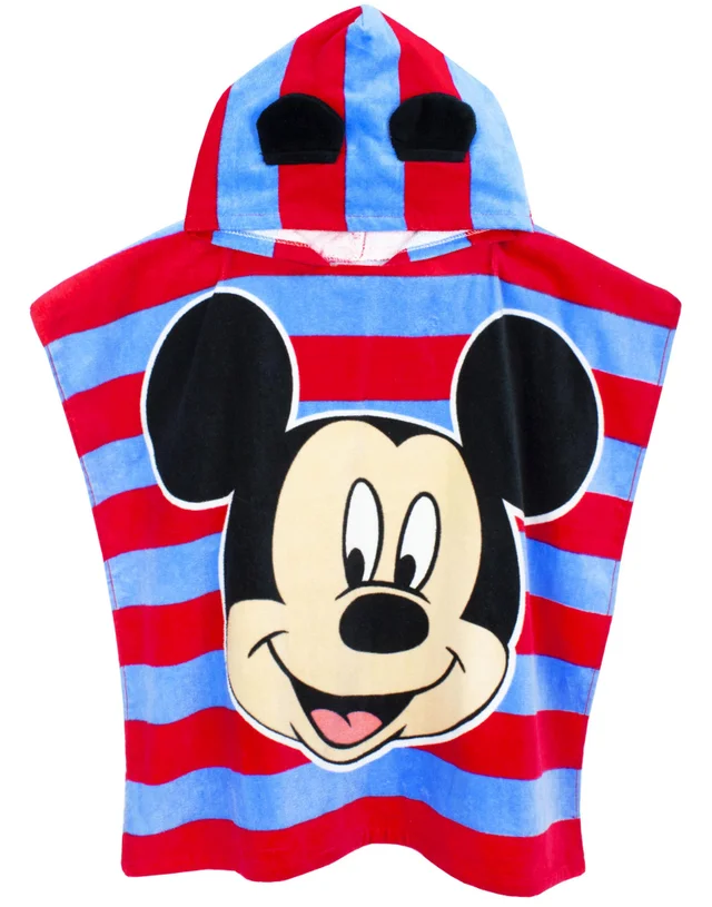 Vanilla Underground Disney Unisex Kids Red Mickey Mouse Poncho Towel (One Size)