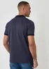 Threadbare Navy Textured Cotton Polo Shirt - XL Image 2