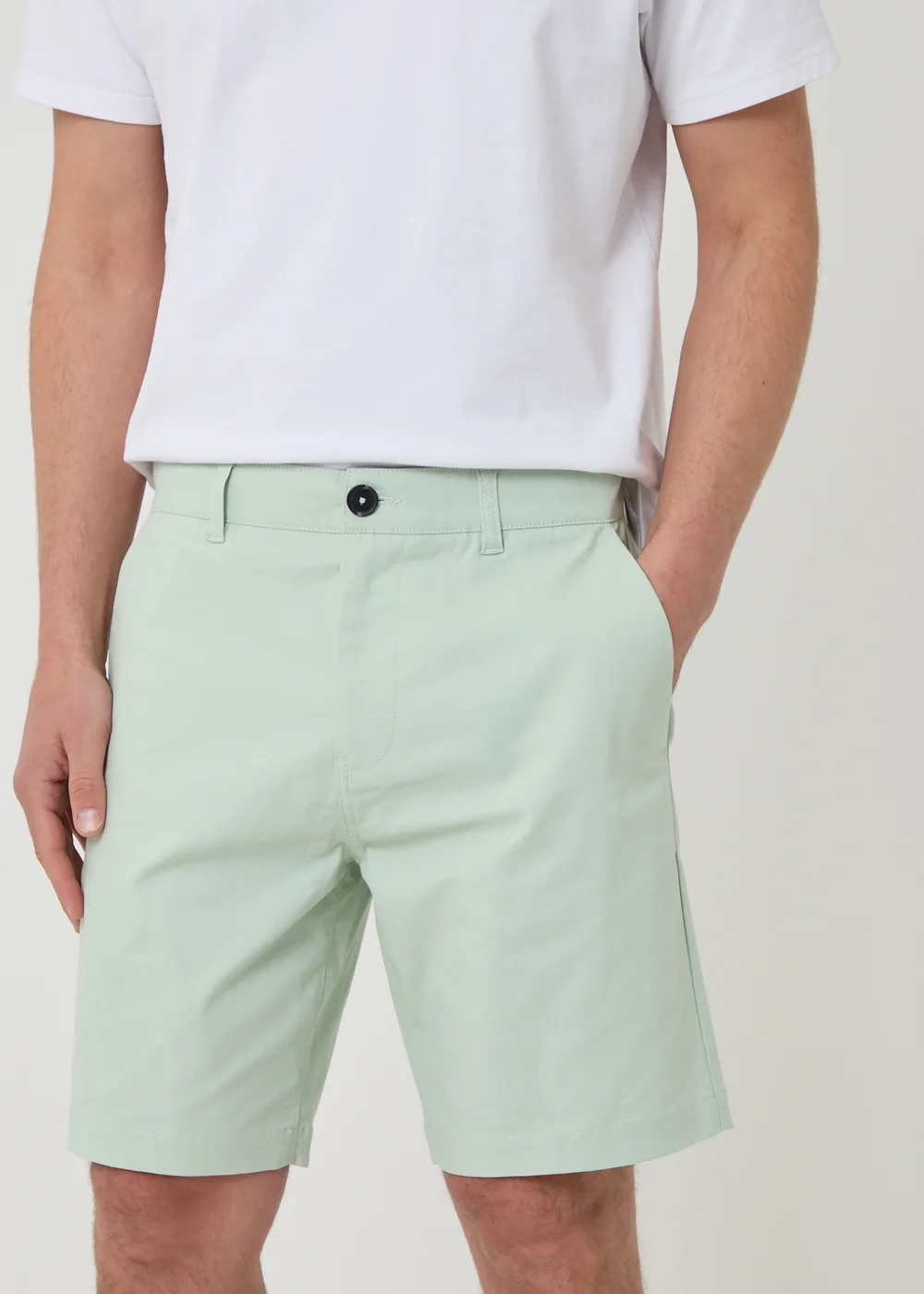 Threadbare Mint Cotton Regular Fit Stretch Chino Shorts - 36 Image 4