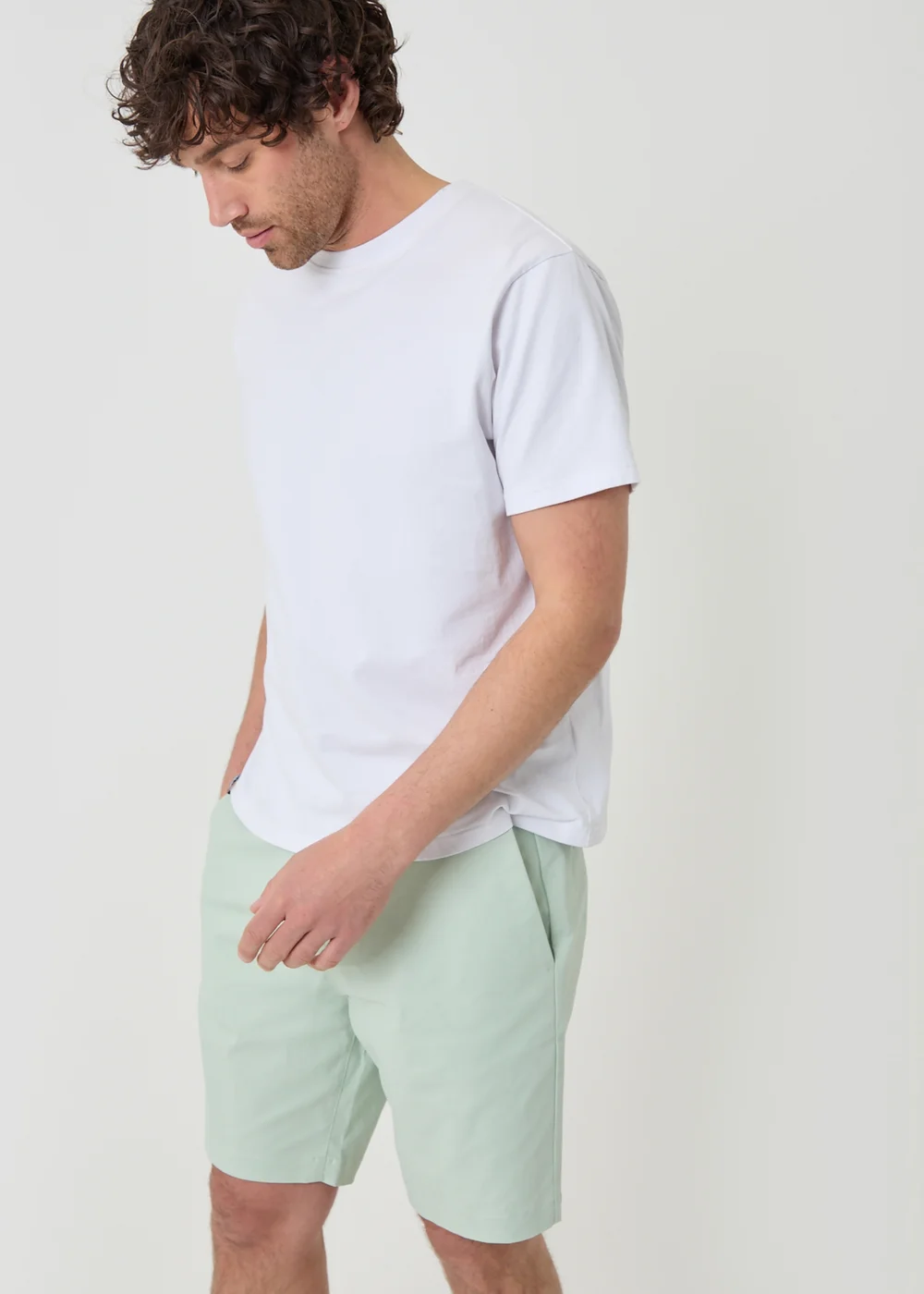 Threadbare Mint Cotton Regular Fit Stretch Chino Shorts - 36 Image 3