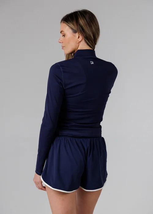 French Connection Navy Zip Up High Neck Slim Fit FCUK Sports Jacket - M Image 2