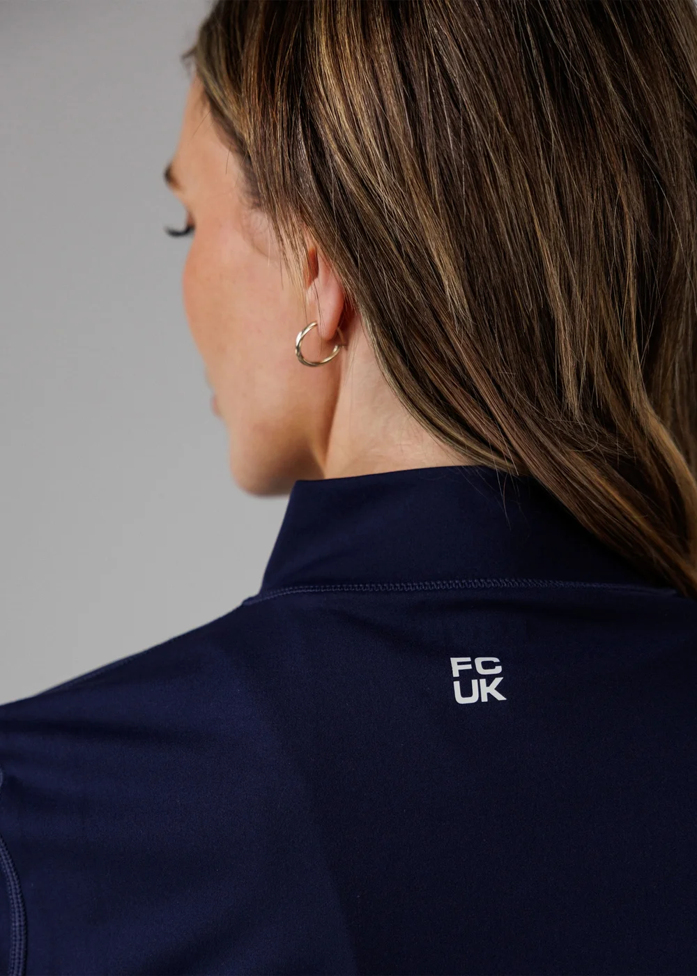 French Connection Navy Zip Up High Neck Slim Fit FCUK Sports Jacket - M Image 3