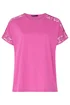 Yours Curve Pink Crochet Sleeve Boxy T-Shirt - 18 Image 5
