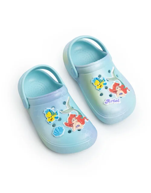 Vanilla Underground Disney The Little Mermaid Girls Blue Ariel Clogs (6-12 UK Child) - 8 infant Image 1