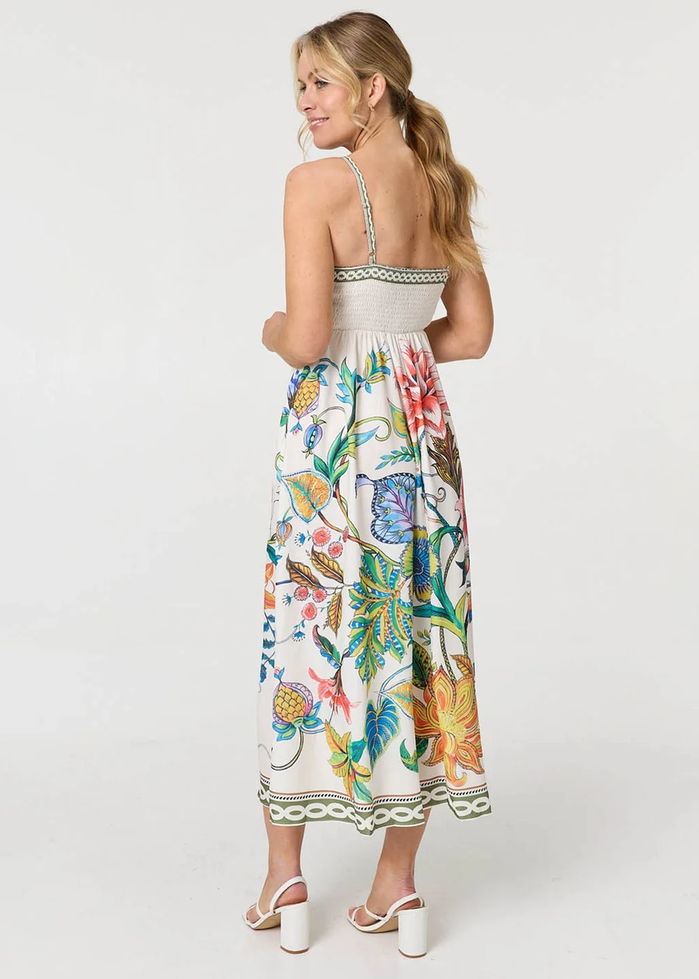 Izabel London White Tropical Print Cami Strap Maxi Dress - 8 Image 3