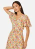 Yumi Multicolour Midi Tea Dress With Angel Sleeves - 16 Image 3