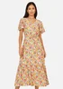 Yumi Multicolour Midi Tea Dress With Angel Sleeves - 16 Image 2