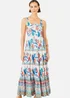 Yumi Blue Boho Block Print Tiered Maxi Dress - 12 Image 2