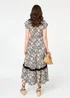 Izabel London Stone Mosaic Print Lace Cap Sleeve Maxi Dress - 10 Image 3