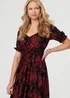 Izabel London Black Baroque Print Puff Sleeve Maxi Dress - 18 Image 2