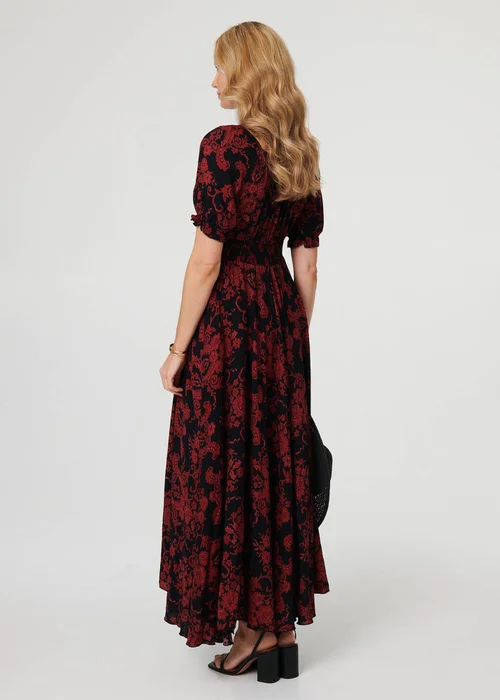 Izabel London Black Baroque Print Puff Sleeve Maxi Dress - 18 Image 3