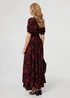 Izabel London Black Baroque Print Puff Sleeve Maxi Dress - 18 Image 3