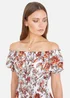 Yumi Orange Floral Ruched Waist Midi Dress - 14 Image 3