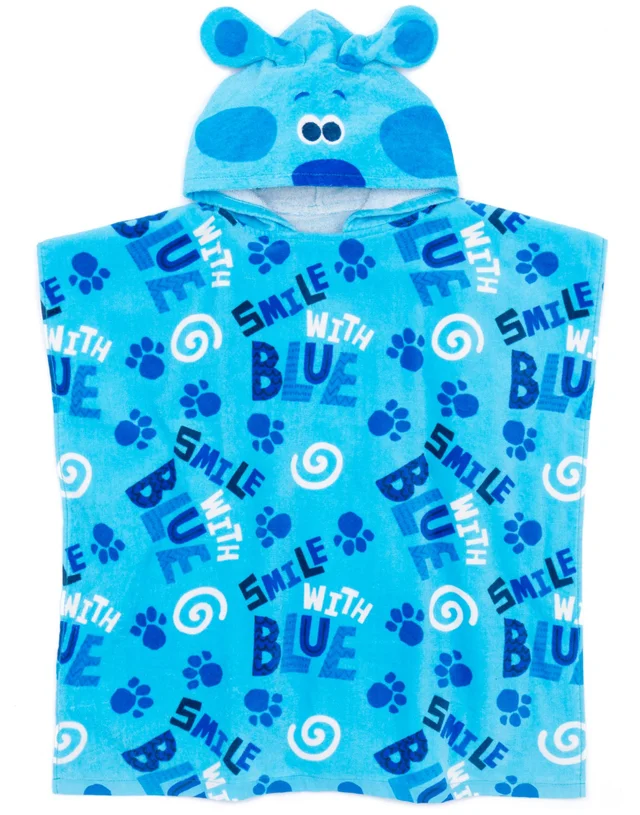 Vanilla Underground Blue's Clues & You! Unisex Kids Blue Poncho Towel (One Size)