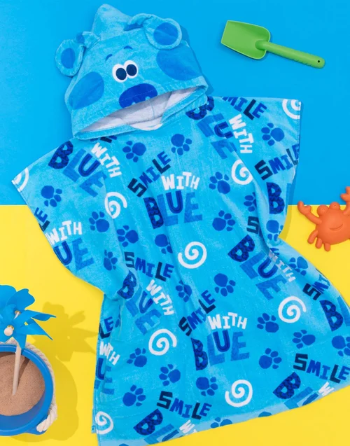 Vanilla Underground Blue's Clues & You! Unisex Kids Blue Poncho Towel (One Size) - One Size Image 2