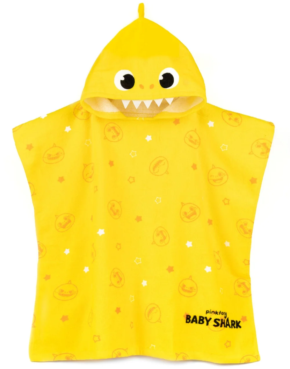 Vanilla Underground Baby Shark Unisex Kids Multicoloured Novelty Character 3D Hood Poncho Towel (One Size) - One Size Image 1