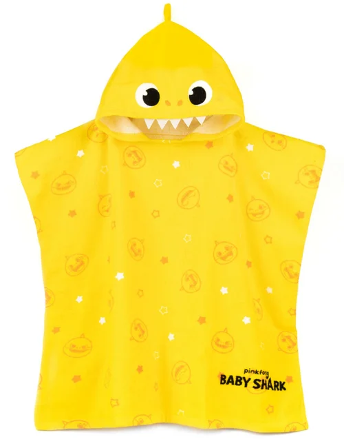 Vanilla Underground Baby Shark Unisex Kids Multicoloured Novelty Character 3D Hood Poncho Towel (One Size) - One Size Image 1