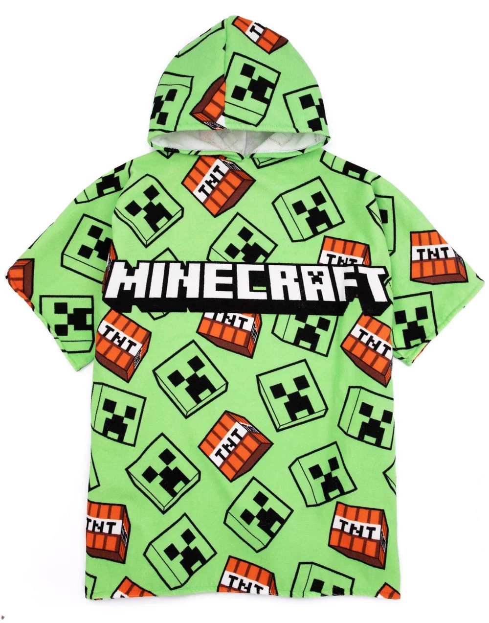 Vanilla Underground Minecraft Unisex Kids Green Poncho Towel (One Size) - One Size Image 1