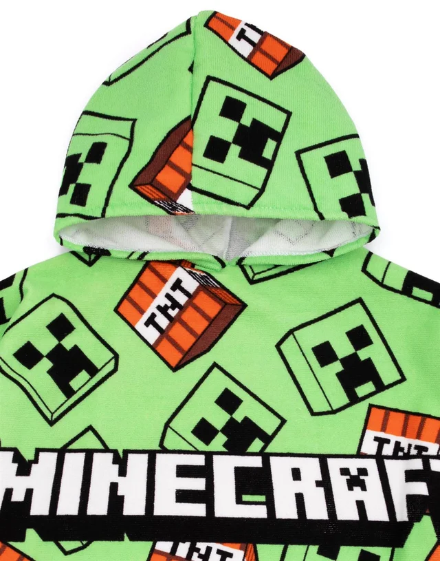 Vanilla Underground Minecraft Unisex Kids Green Poncho Towel (One Size)