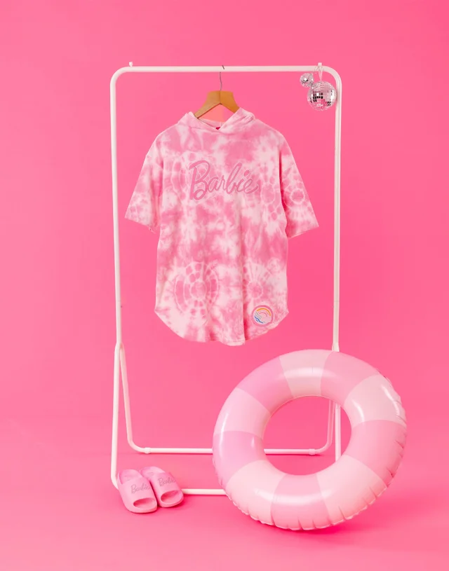 Vanilla Underground Barbie Girls Pink Tie Dye Poncho Towel (3-10 Years)