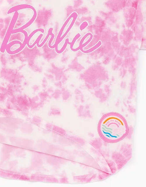 Vanilla Underground Barbie Girls Pink Tie Dye Poncho Towel (3-10 Years) - 3-6 Yrs Image 5