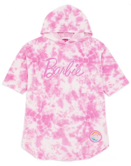 Vanilla Underground Barbie Girls Pink Tie Dye Poncho Towel (3-10 Years) - 3-6 Yrs Image 1