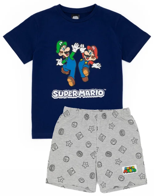Vanilla Underground Nintendo Boys Blue Super Mario Pyjama Set (4-14 Years) - 4-5 Yrs Image 1
