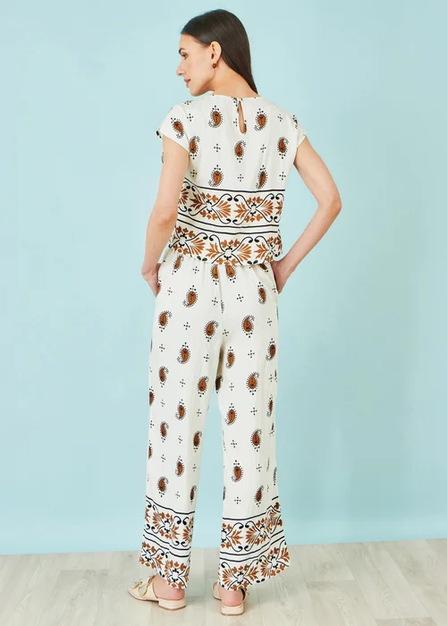 Yumi Ivory Paisley Wide Leg Trousers - 12 Image 2