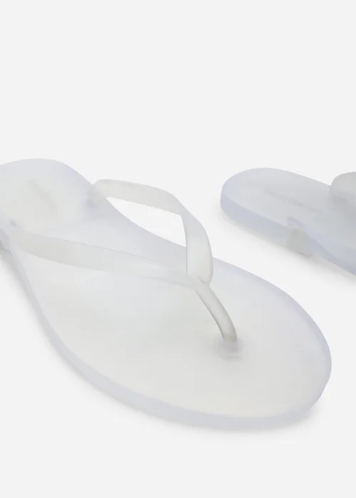 Where's That From Kailany White Matte Jelly Thong Flip Flop Sandals - 5 Image 5