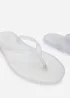 Where's That From Kailany White Matte Jelly Thong Flip Flop Sandals - 5 Image 5