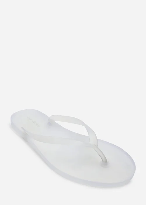 Where's That From Kailany White Matte Jelly Thong Flip Flop Sandals - 5 Image 3