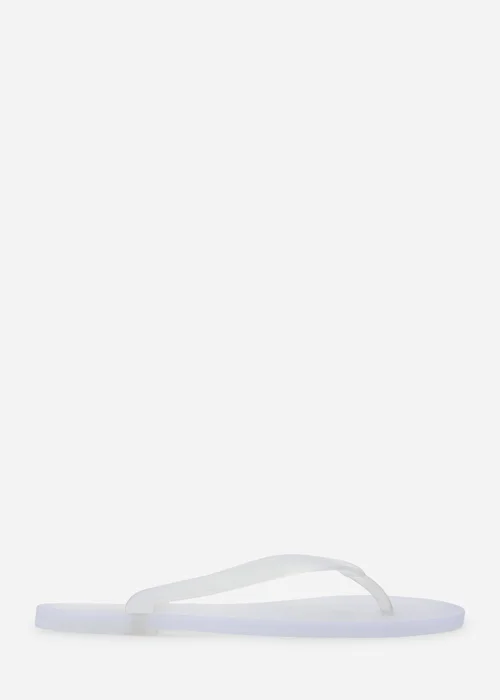 Where's That From Kailany White Matte Jelly Thong Flip Flop Sandals - 5 Image 2