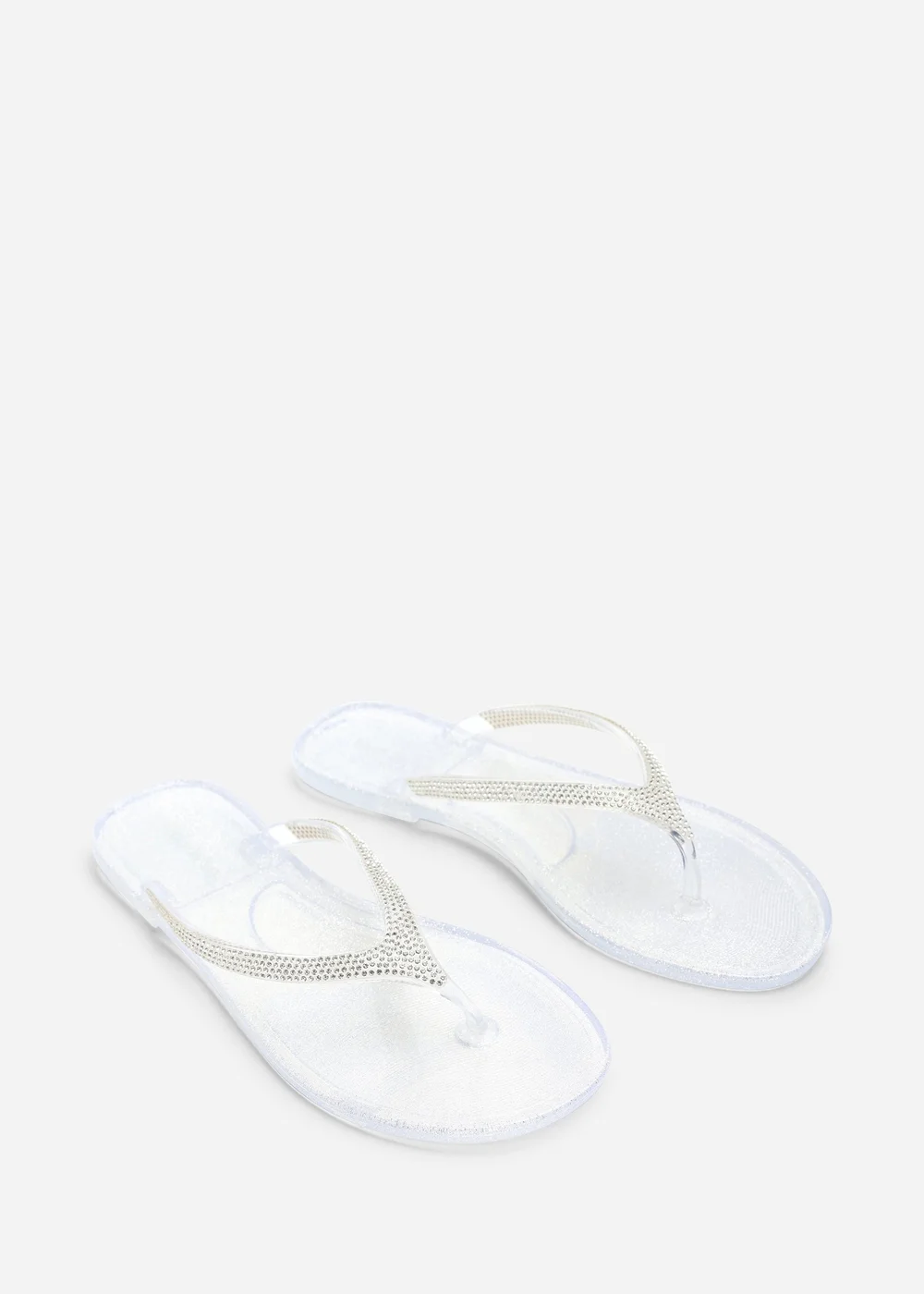 Where's That From Giuliana Clear Glitter Toe Post Flip Flops - 5 Image 4