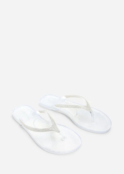 Where's That From Giuliana Clear Glitter Toe Post Flip Flops - 5 Image 4