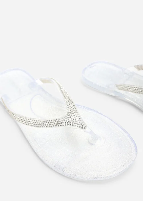 Where's That From Giuliana Clear Glitter Toe Post Flip Flops - 5 Image 5