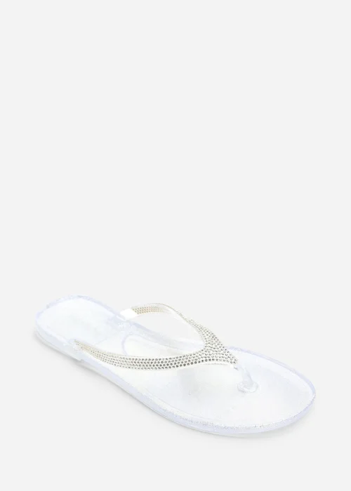 Where's That From Giuliana Clear Glitter Toe Post Flip Flops - 5 Image 3