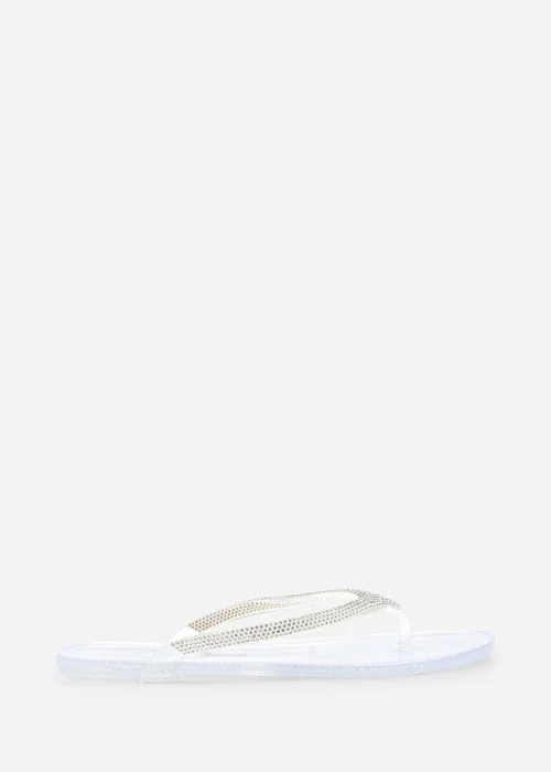 Where's That From Giuliana Clear Glitter Toe Post Flip Flops - 5 Image 2
